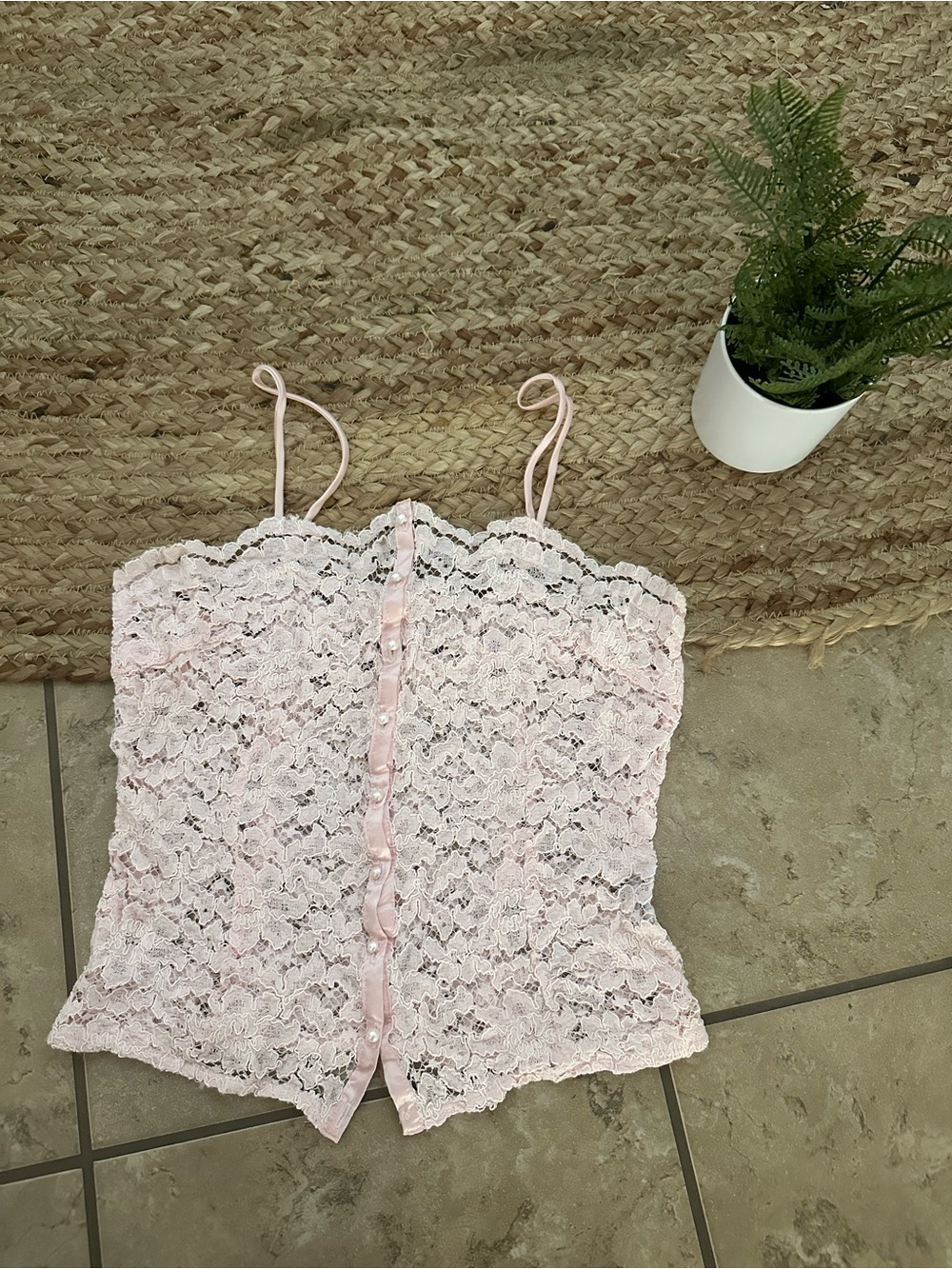 PINK LACE CAMI